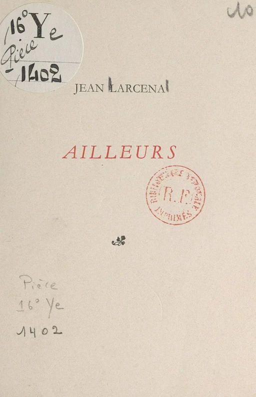 Ailleurs - Jean Larcena - FeniXX réédition numérique