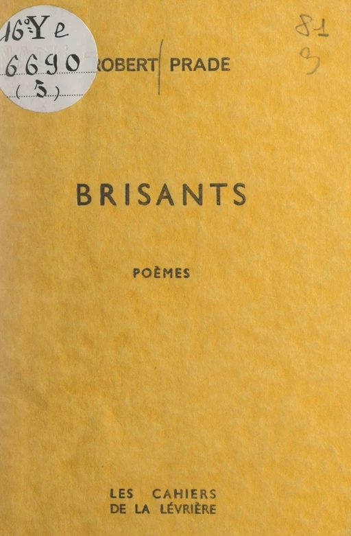 Brisants - Robert Prade - FeniXX réédition numérique