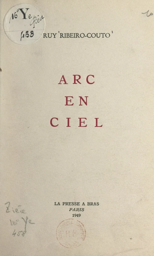 Arc-en-ciel - Ruy Ribeiro-Couto - FeniXX réédition numérique