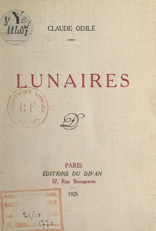 Lunaires - Claude Odilé - FeniXX réédition numérique