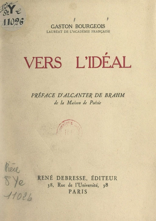 Vers l'idéal - Gaston Bourgeois - FeniXX réédition numérique