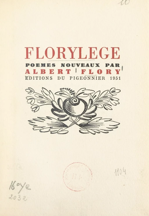 Florylège - Albert Flory - FeniXX réédition numérique