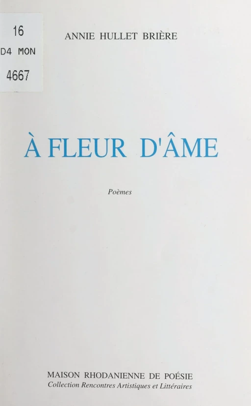 À fleur d'âme - Annie Hullet Brière - FeniXX réédition numérique