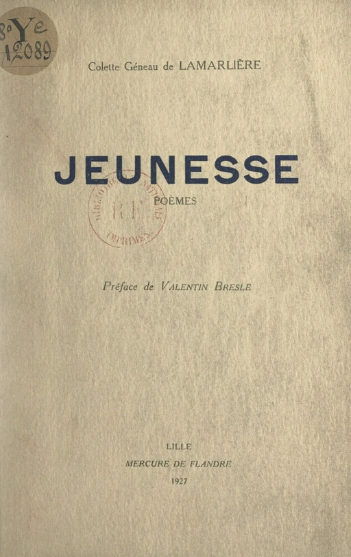 Jeunesse - Colette Géneau de Lamarlière - FeniXX réédition numérique