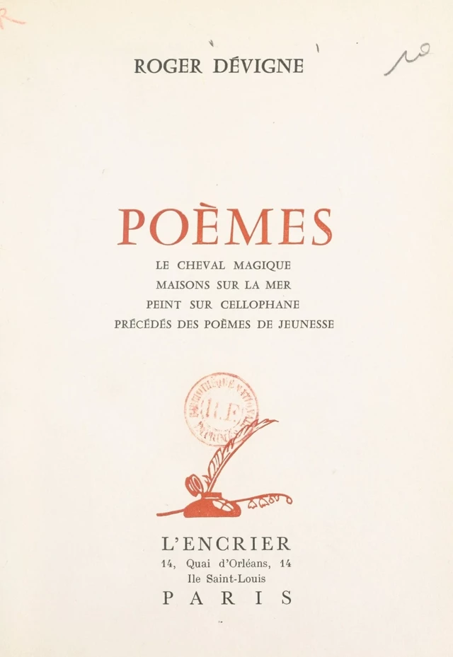 Poèmes : le cheval magique, maisons sur la mer, peint sur cellophane - Roger Dévigne - FeniXX réédition numérique