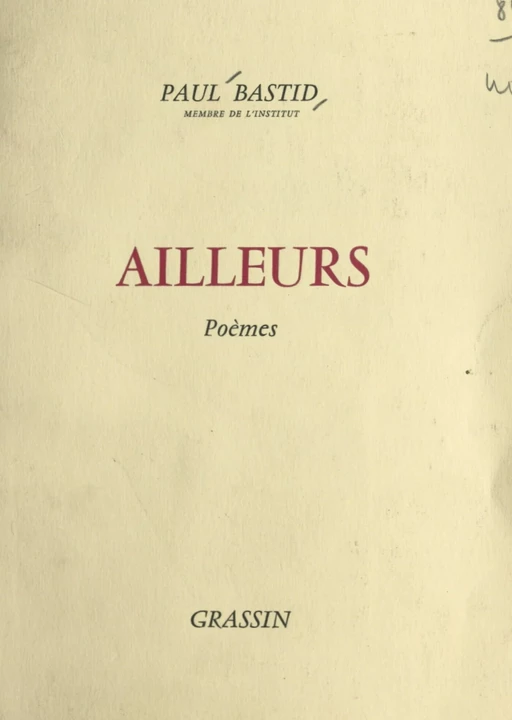 Ailleurs - Suzanne Bastid - FeniXX réédition numérique