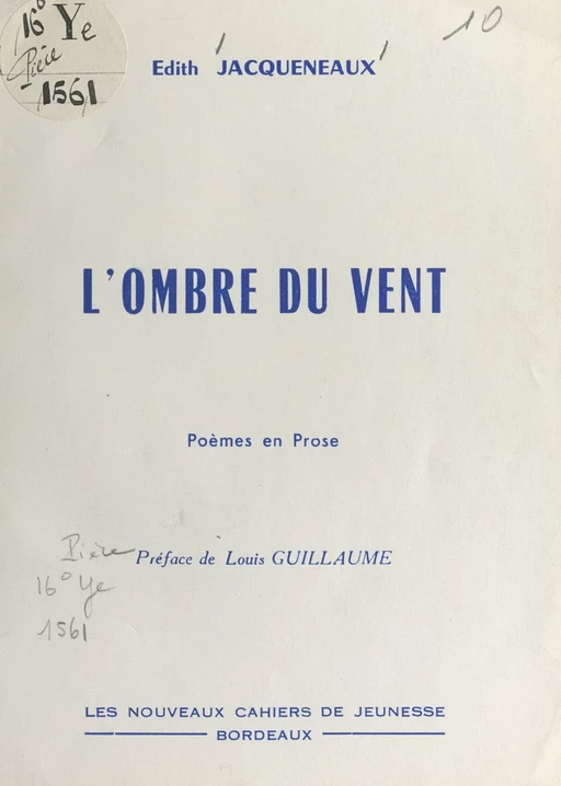 L'ombre du vent - Édith Jacqueneaux - FeniXX réédition numérique