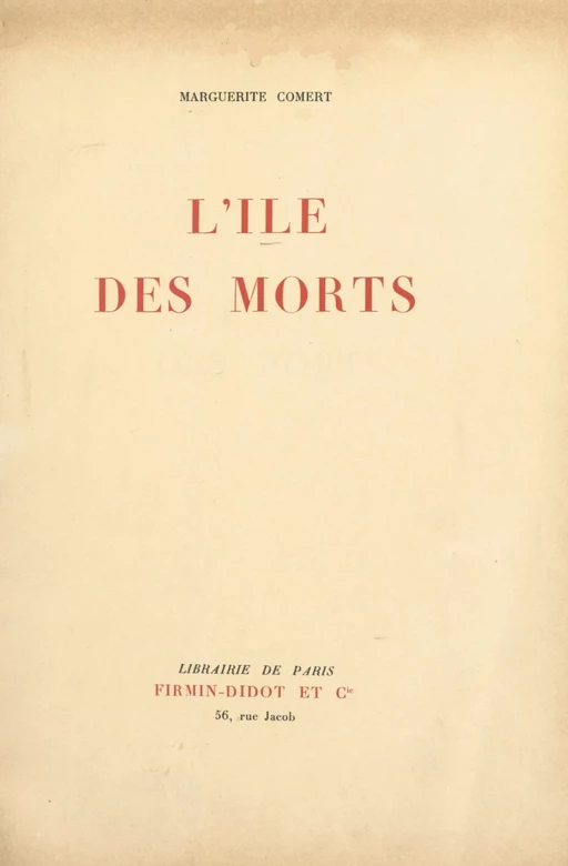 L'île des morts - Marguerite Comert - FeniXX réédition numérique