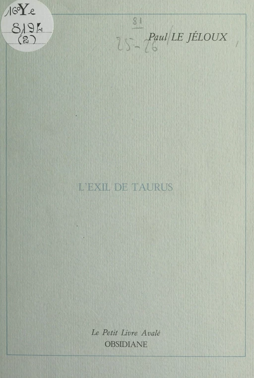 L'exil de Taurus - Paul Le Jéloux - FeniXX réédition numérique