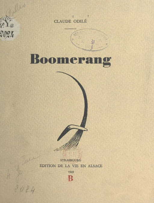 Boomerang - Claude Odilé - FeniXX réédition numérique