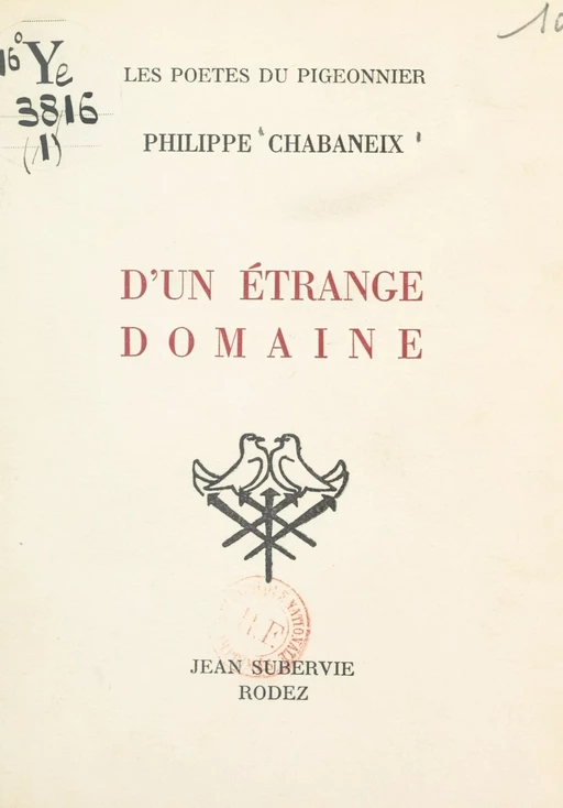 D'un étrange domaine - Philippe Chabaneix - FeniXX réédition numérique