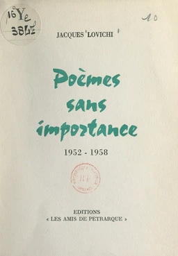 Poèmes sans importance, 1952-1958