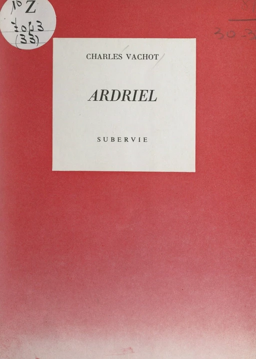 Ardriel - Charles Vachot - FeniXX réédition numérique