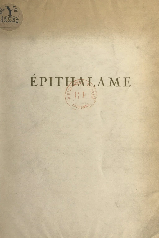 Épithalame - André Berry - FeniXX réédition numérique