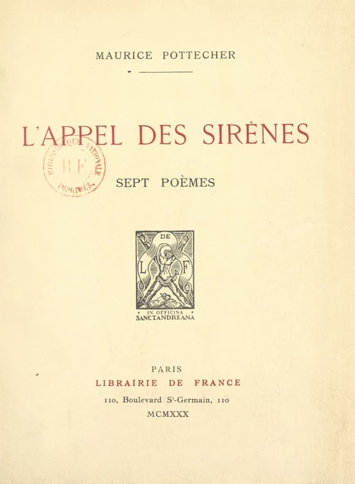 L'appel des sirènes - Maurice Pottecher - FeniXX réédition numérique