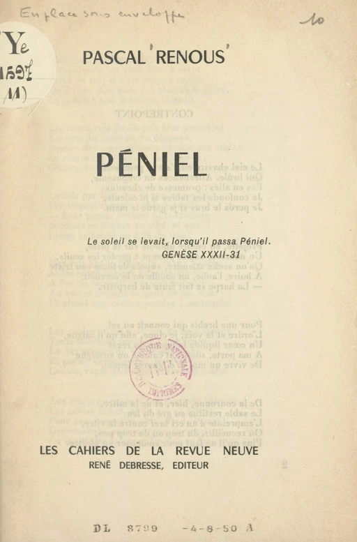 Péniel - Pascal Renous - FeniXX réédition numérique