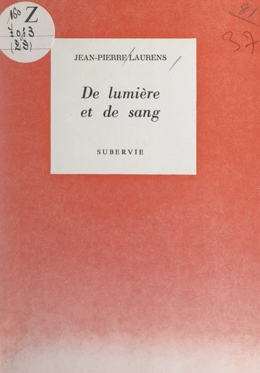 De lumière et de sang - Jean-Pierre Laurens - FeniXX réédition numérique