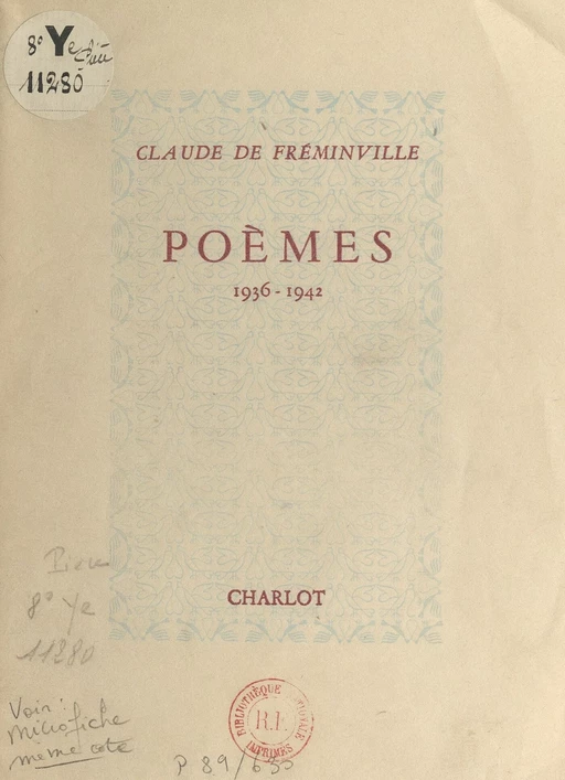 Poèmes, 1936-1942 - Claude Terrien - FeniXX réédition numérique