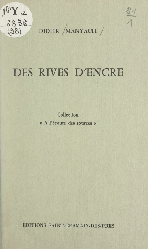 Des rives d'encre - Didier Manyach - FeniXX réédition numérique