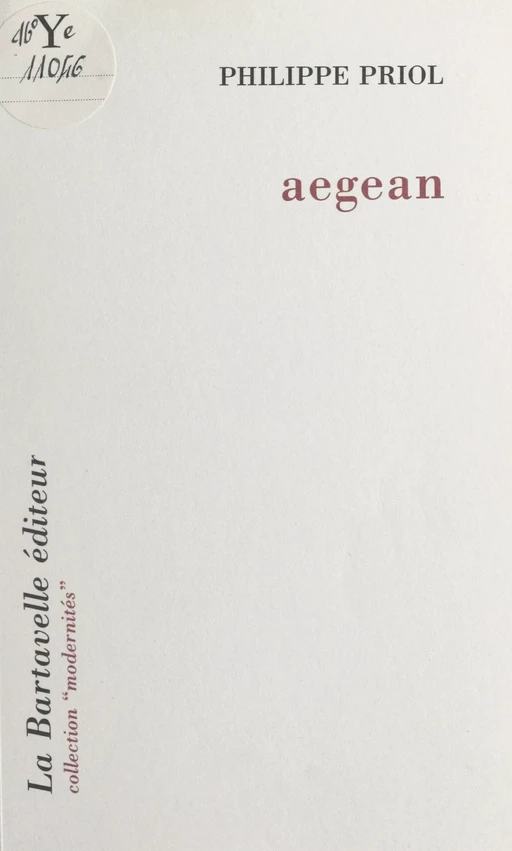 Aegean - Philippe Priol - FeniXX réédition numérique