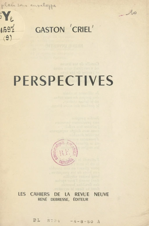 Perspectives - Gaston Criel - FeniXX réédition numérique