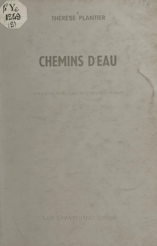 Chemins d'eau - Thérèse Plantier - FeniXX réédition numérique