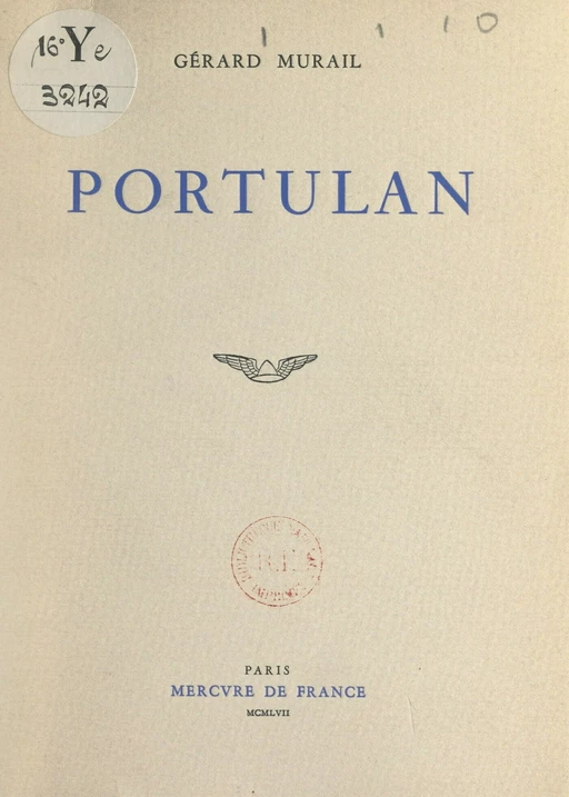 Portulan - Gérard Murail - FeniXX réédition numérique