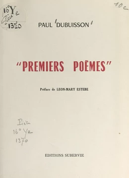 Premiers poèmes