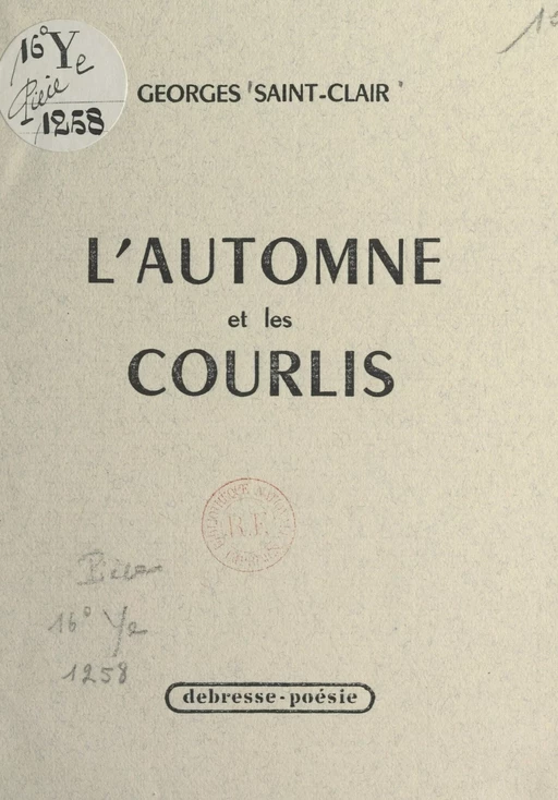 L'automne et les courlis - Georges Saint-Clair - FeniXX réédition numérique