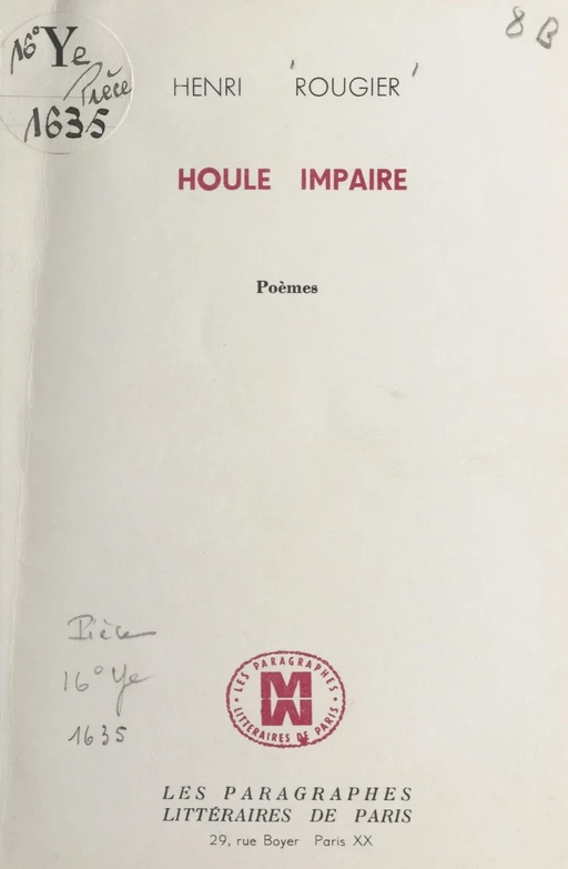 Houle impaire - Henri Rougier - FeniXX réédition numérique