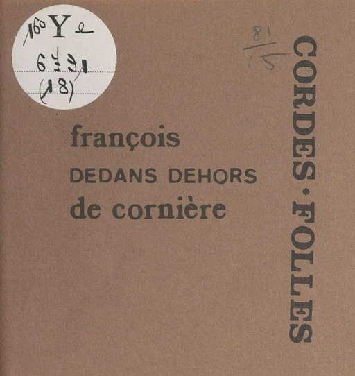 Dedans dehors - François de Cornière - FeniXX réédition numérique