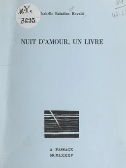 Nuit d'amour, un livre