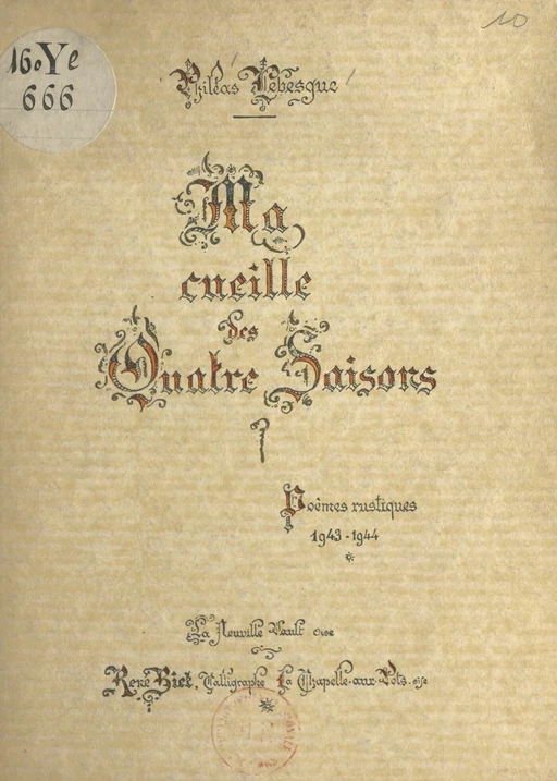 Ma cueille des quatre saisons - Philéas Lebesgue - FeniXX réédition numérique