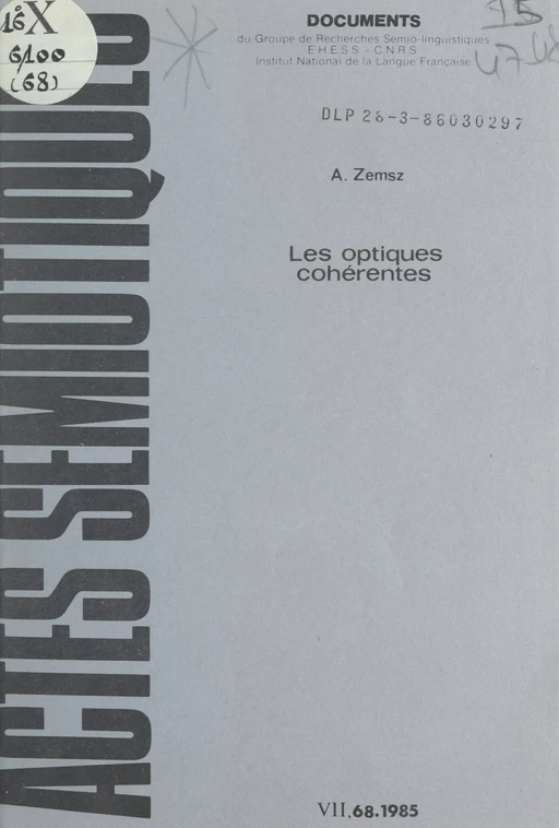 Les optiques cohérentes - Abraham Zemsz - FeniXX réédition numérique