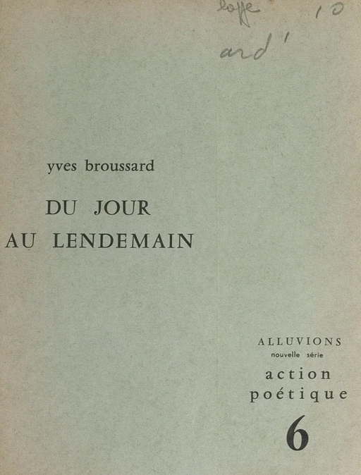 Du jour au lendemain - Yves Broussard - FeniXX réédition numérique