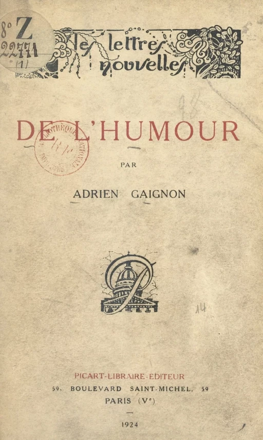 De l'humour - Adrien Gaignon - FeniXX réédition numérique