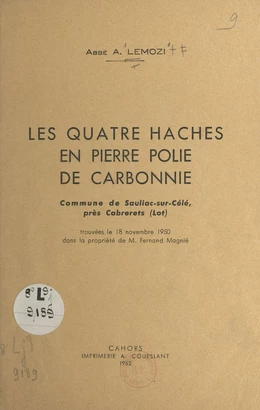 Les quatre haches en pierre polie de Carbonnie