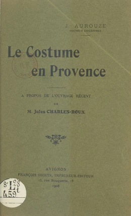 Le costume en Provence