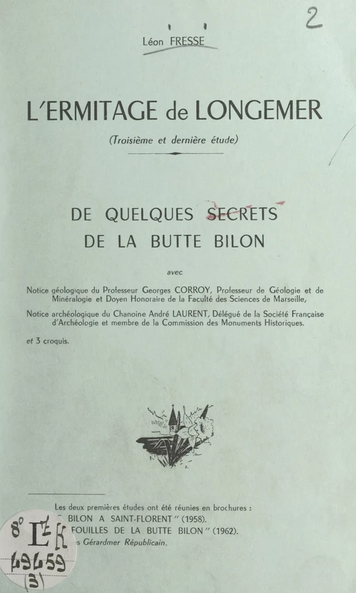 L'ermitage de Longemer - Georges Corroy, Léon Fresse, André Laurent - FeniXX réédition numérique