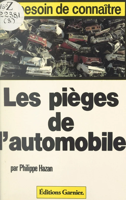 Les pièges de l'automobile - Philippe Hazan - FeniXX réédition numérique