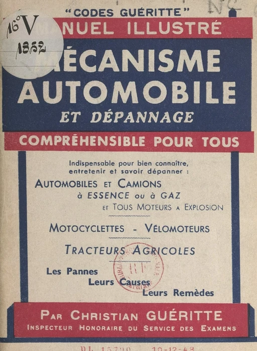 Mécanisme automobile et dépannage - Christian Guéritte - FeniXX réédition numérique