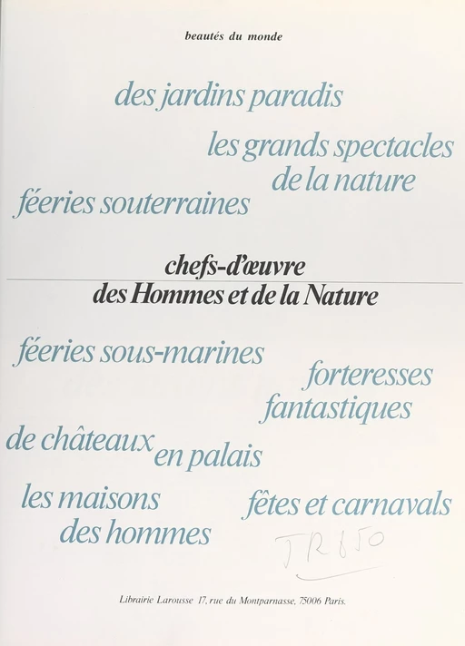 Chefs-d'œuvre des hommes et de la nature - Suzanne Agnely, Jean Barraud - Larousse (réédition numérique FeniXX)