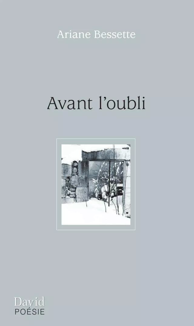 Avant l'oubli - Ariane Bessette - Éditions David