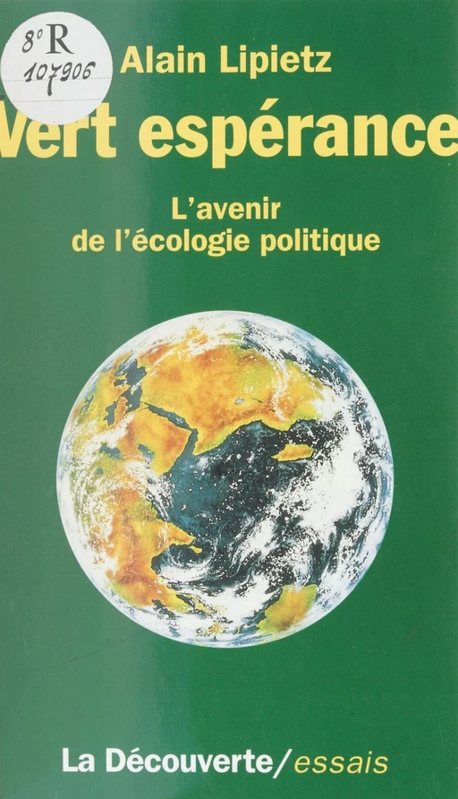 Vert espérance - Alain Lipietz - La Découverte (réédition numérique FeniXX)