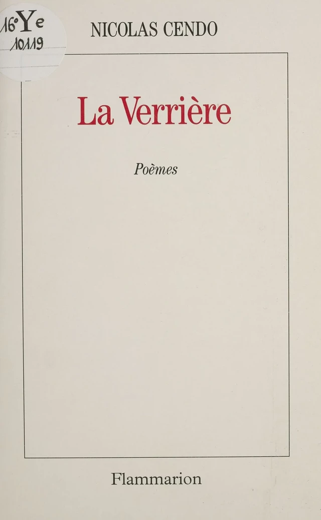 La Verrière - Nicolas Cendo - Flammarion (réédition numérique FeniXX)