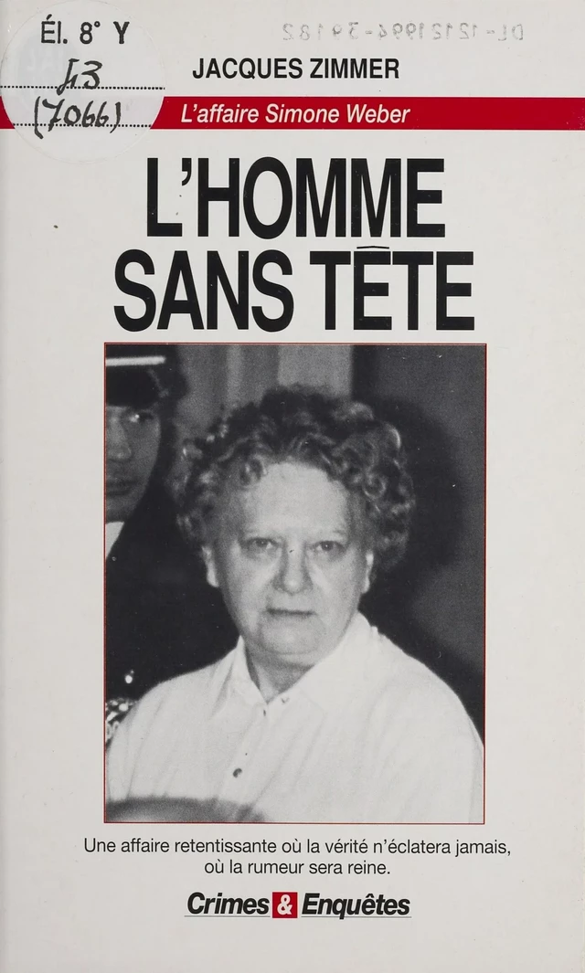 L'Homme sans tête - Jacques Zimmer - J'ai lu (réédition numérique FeniXX)