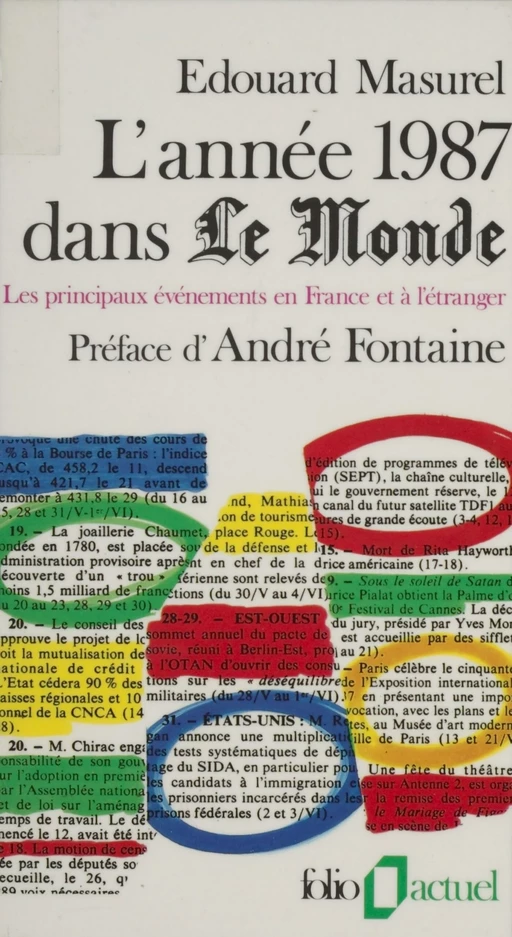 L'Année 1987 dans « Le Monde » - Édouard Masurel - Gallimard (réédition numérique FeniXX)