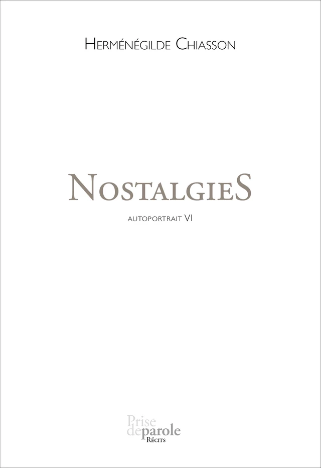 NostalgieS - Herménégilde Chiasson - Éditions Prise de parole