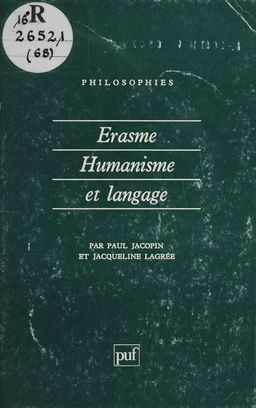 Érasme : humanisme et langage