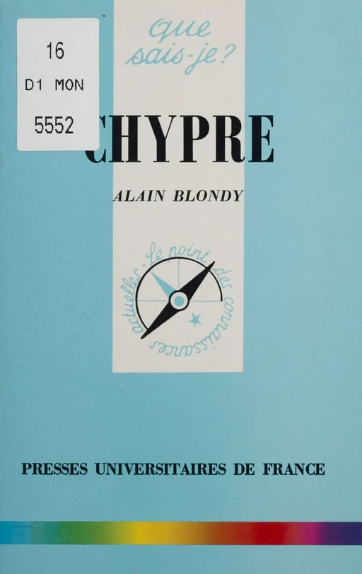 Chypre - Alain Blondy - Presses universitaires de France (réédition numérique FeniXX)